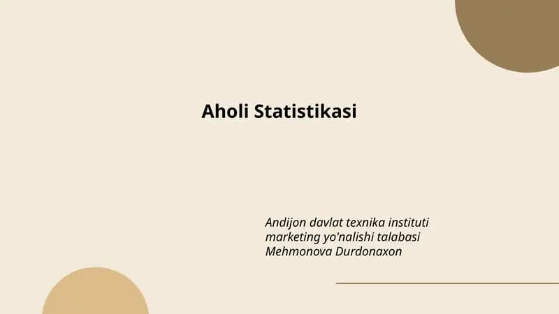 Aholi Statistikasi
