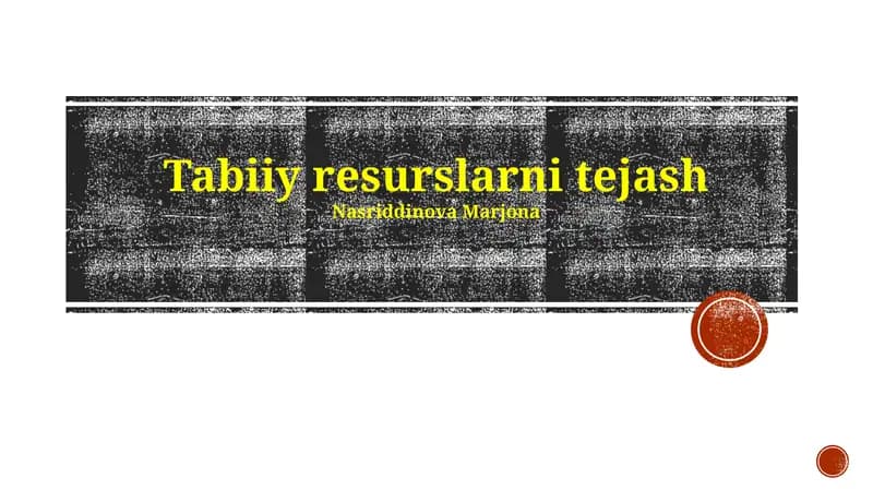 Tabiiy resurslarni tejash