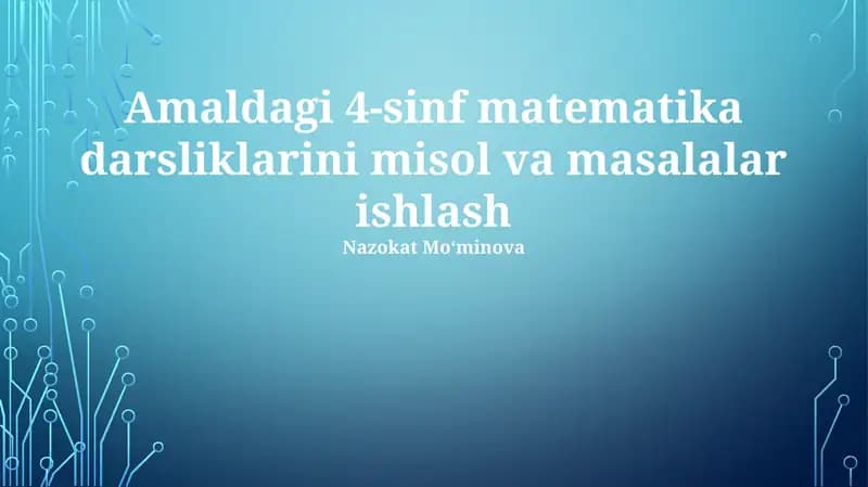 4-sinf matematika darsliklari