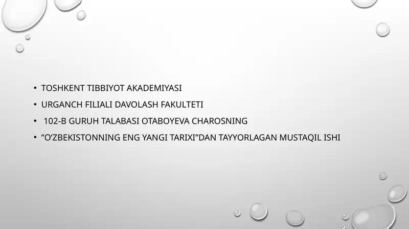 O'zbekistonning eng yaxshi tarixi