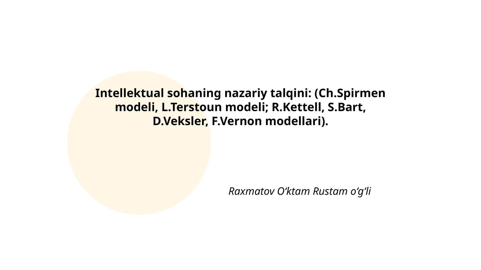 Ch.Spirmen nazariyasi