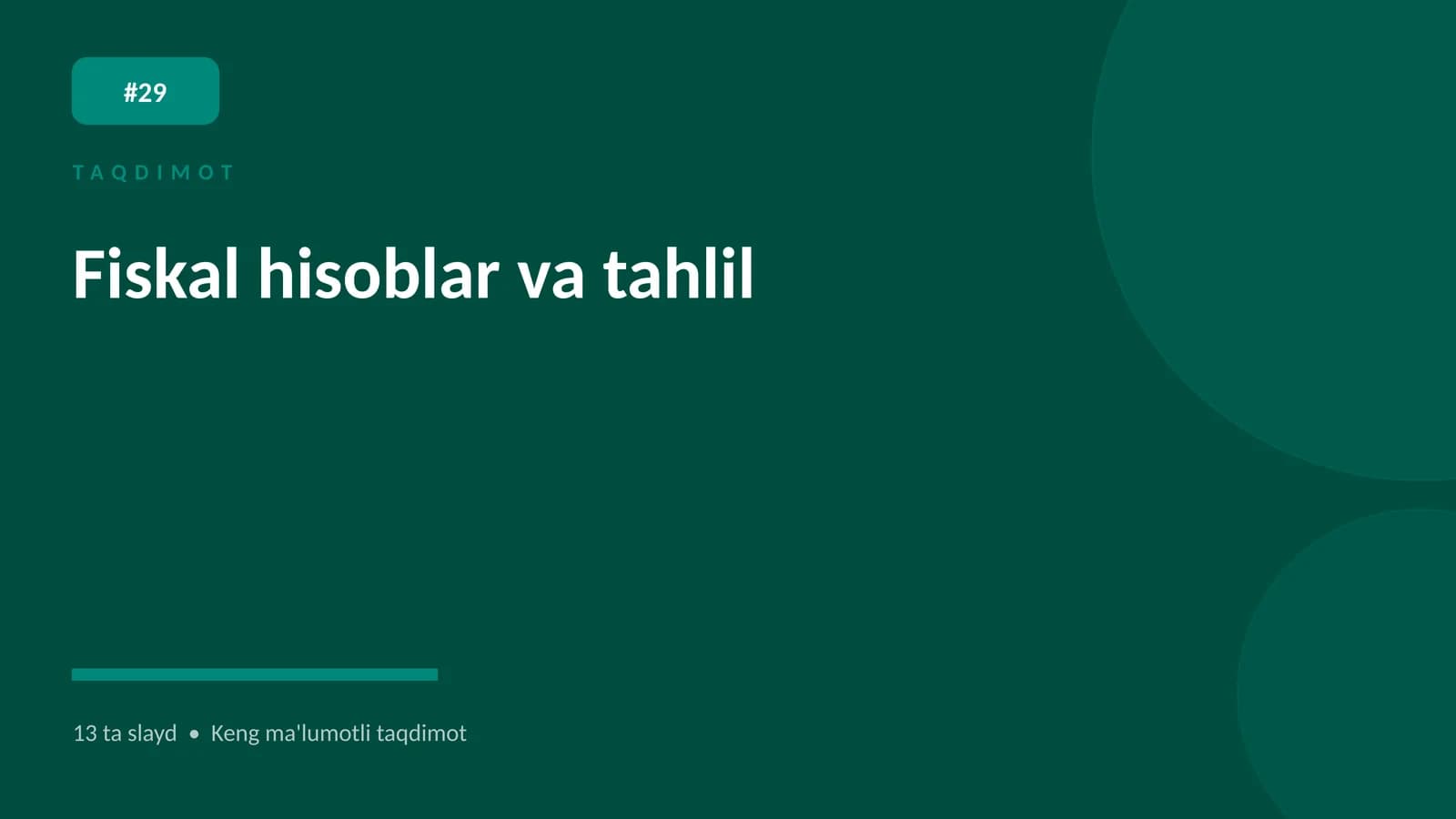 Fiskal hisoblar va tahlil