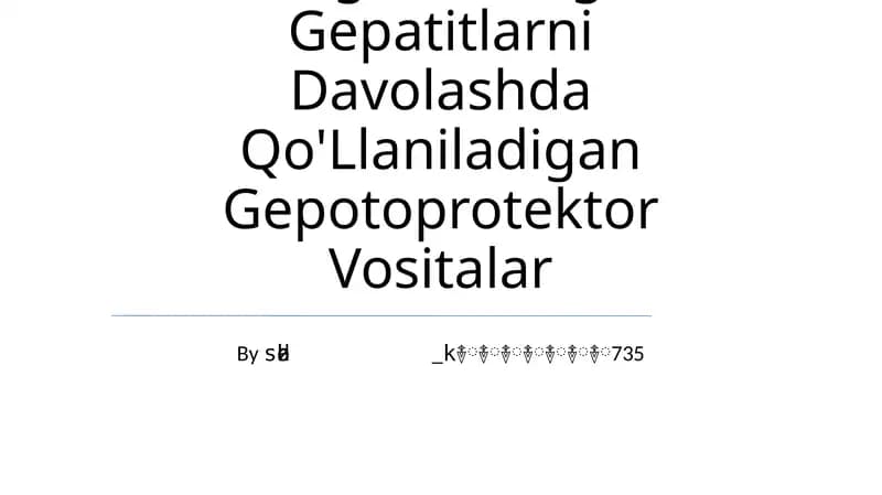 Gepotoprotektor Vositalar