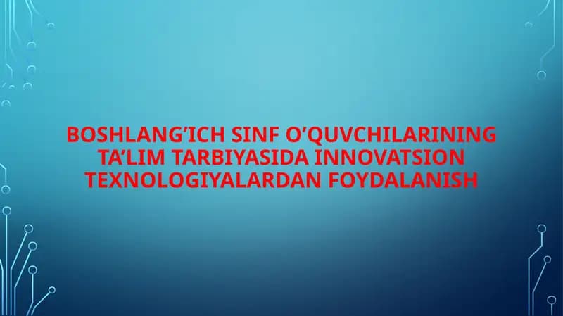 Pedagogik texnologiyalar