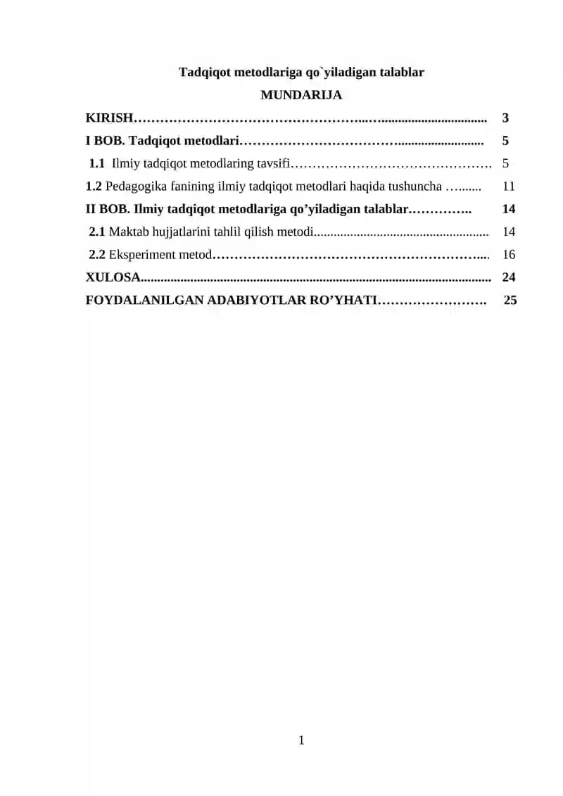 Talablar uchun Tadqiqot Metodlari