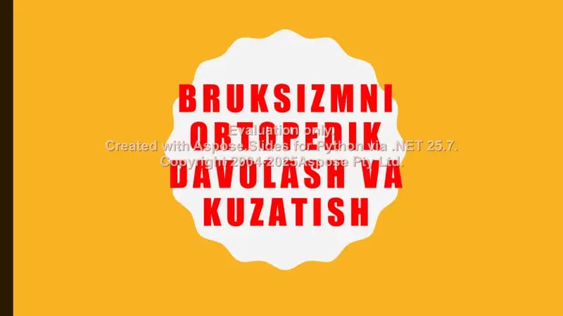 Bruksizmni ortopedik davolash va kuzatish