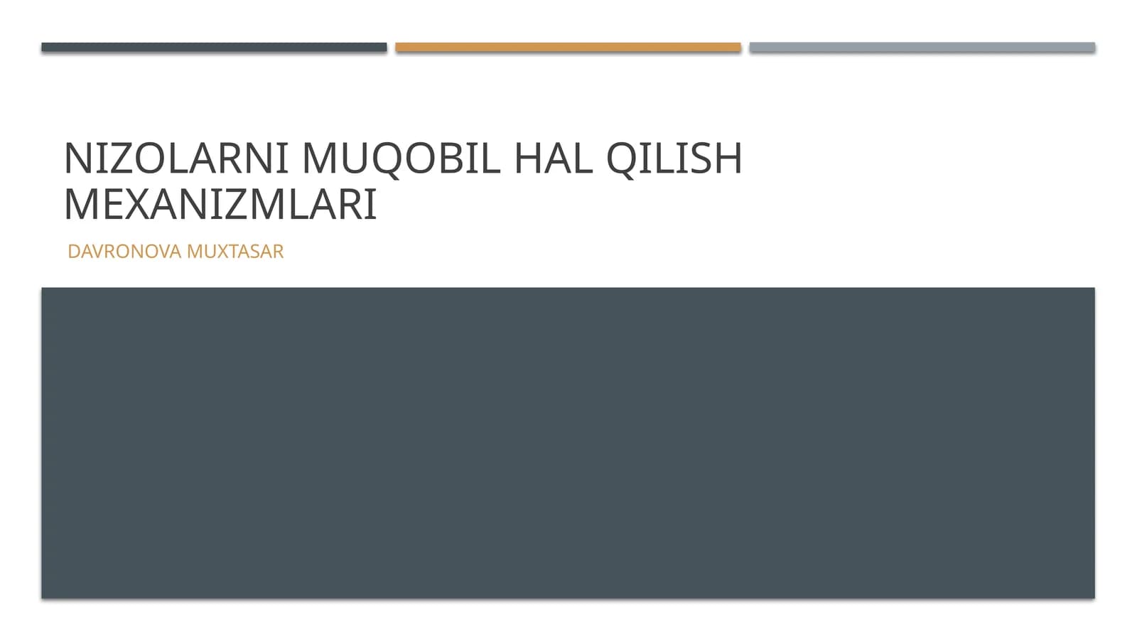 Nizolarni muqobil hal qilish mexanizmlari