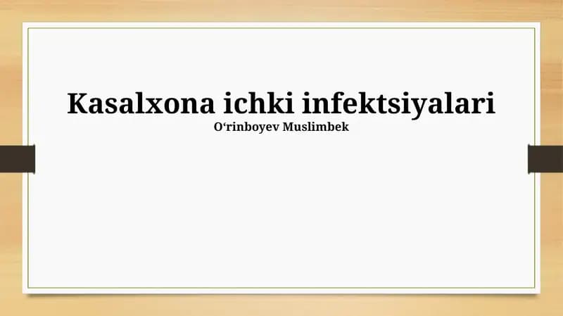 Kasalxona ichki infektsiyalari