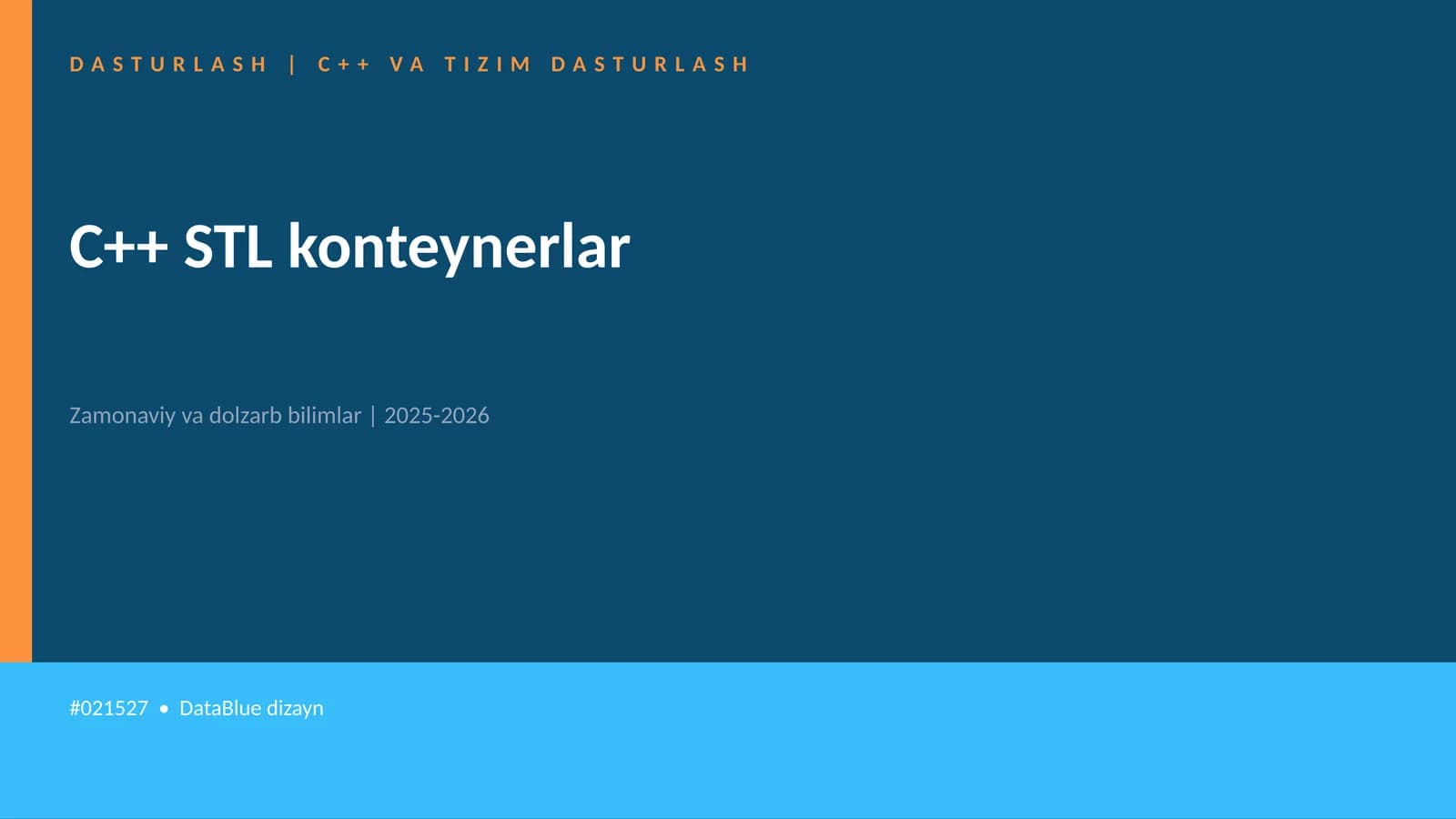 C++ VA TIZIM DASTURLASH