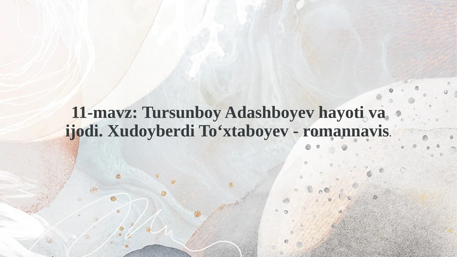 Tursunboy Adashboyev hayoti va ijodi. Xudoyberdi To‘xtaboyev - romannavis
