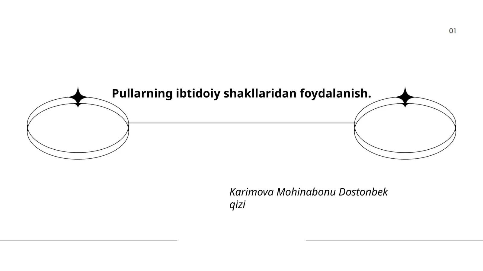 Pullarning ibtidoiy shakllaridan foydalanish