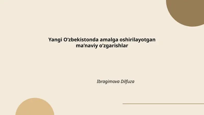 Milliy-ma’naviy qadriyatlarni tiklash va rivojlantirish