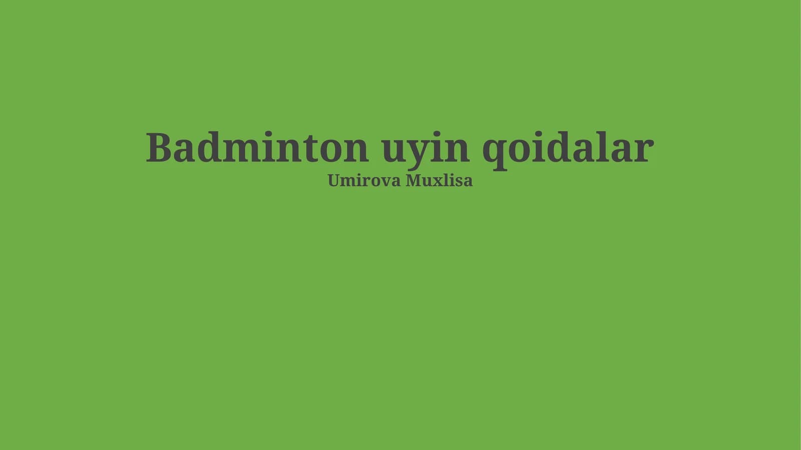 Badminton uyin qoidalar