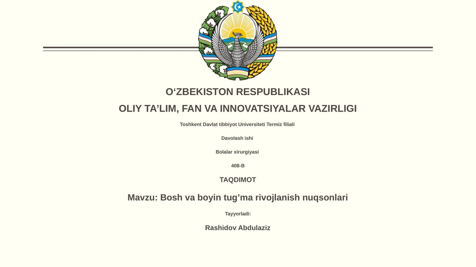Bolalar xirurgiyasi