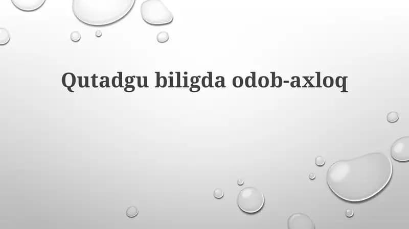 Qutadg'u Bilig