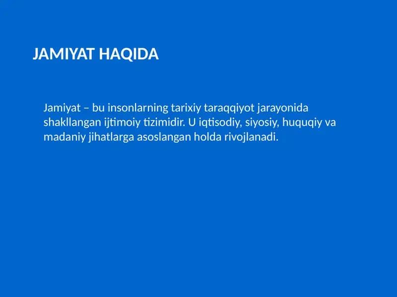 Jamiyat haqida
