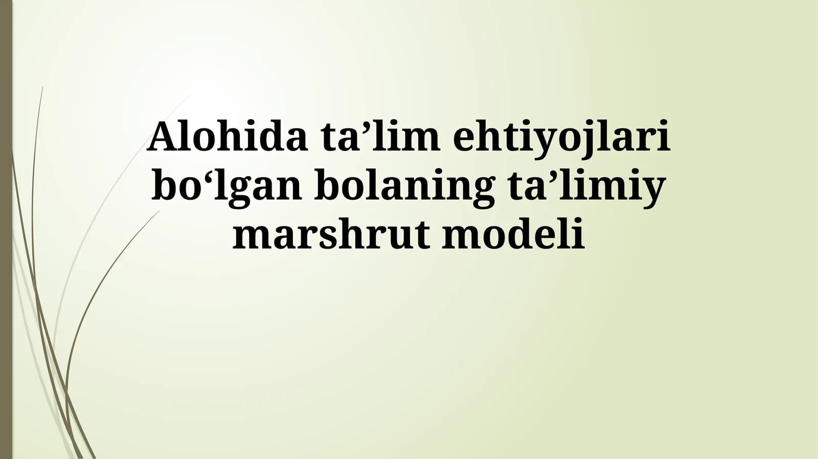 Maxsus Ta'limga Muhtojna Bola Uchun Ta'lim Yo'lining Rejalashtirilishi
