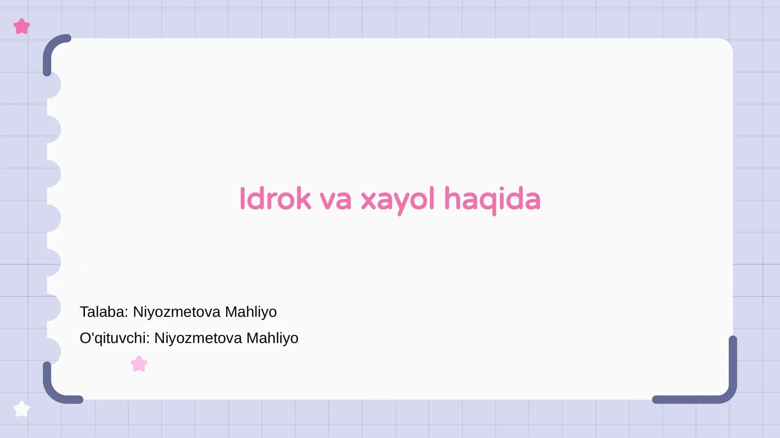 Idrok va xayol haqida