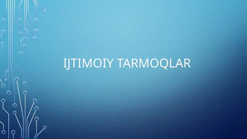 Ijtimoiy Tarmoqlar