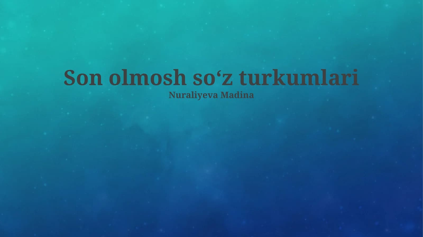 Olmosh soʻz turkumlari
