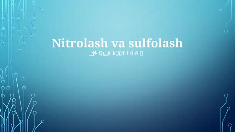 Nitrolash va Sulfolash