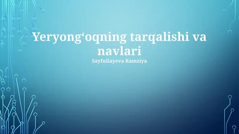 Yeryongʻoqning tarqalishi va navlari