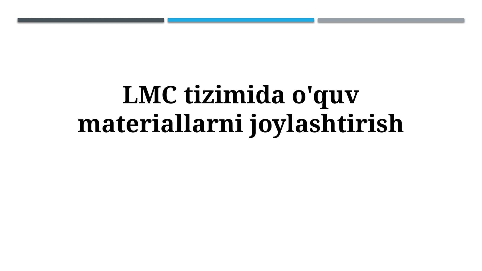 LMC tizimida o'quvmateriallarnijoylashtirish