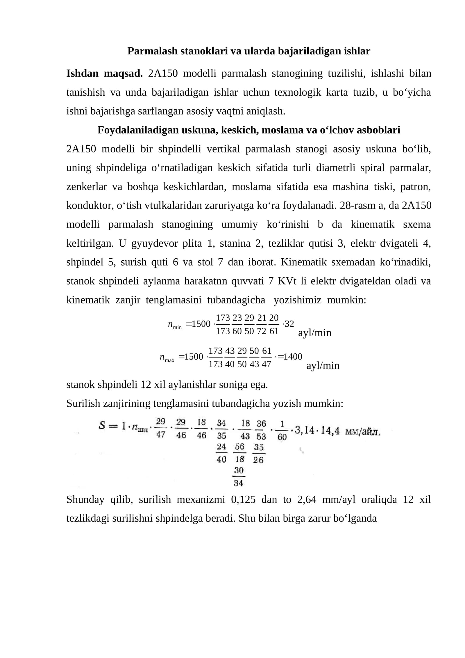 2A150 modelli parmalash stanoklari