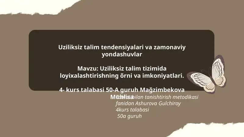 Tabiat bilan tanishtirish metodikasi