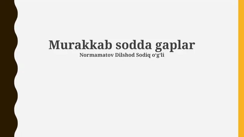 Murakkab sodda gaplar