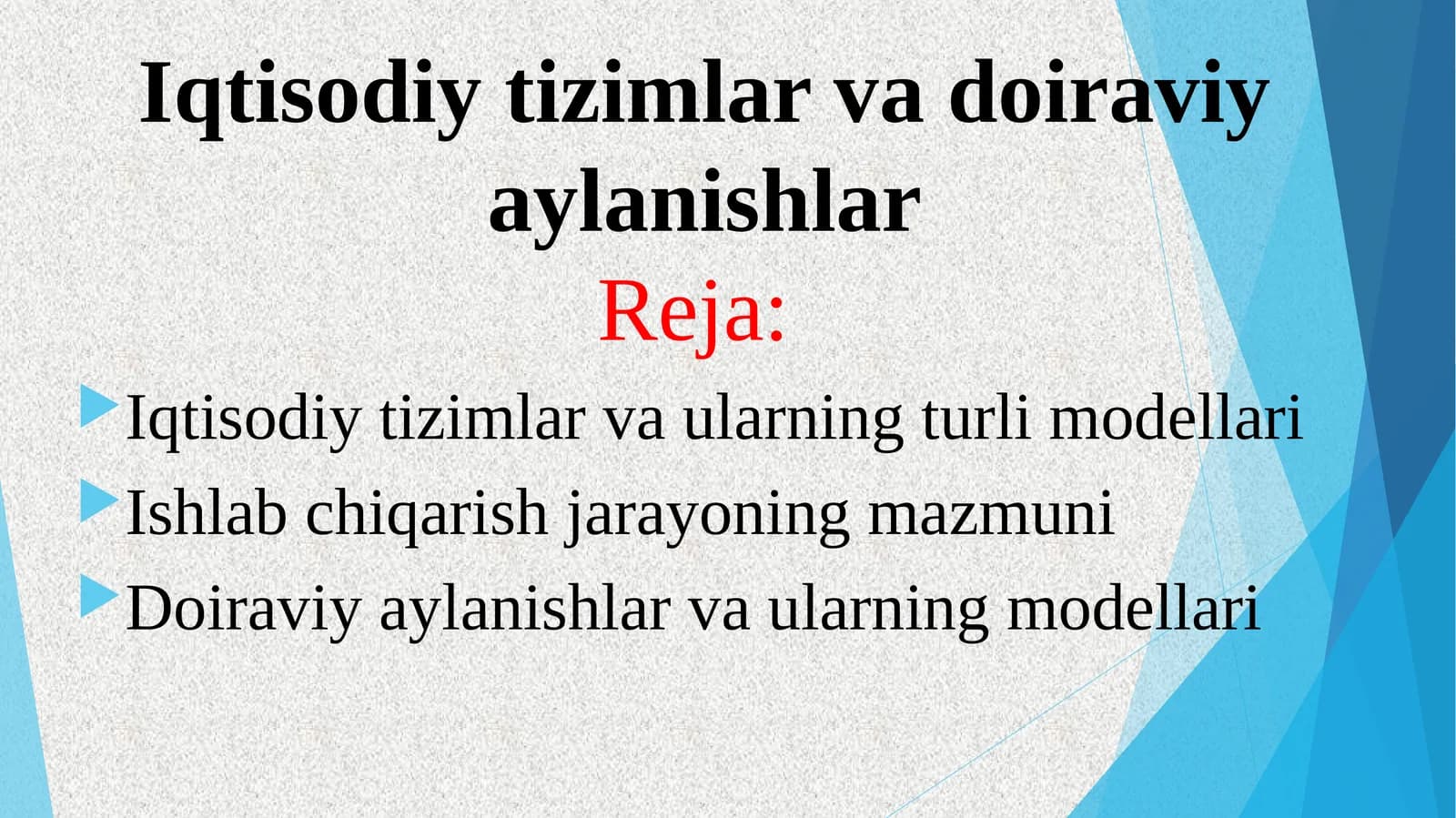 Iqtisodiy tizimlar va doiraviy aylanishlar