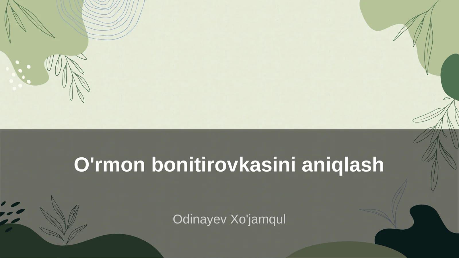 O'rmon bonitirovkasini aniqlash