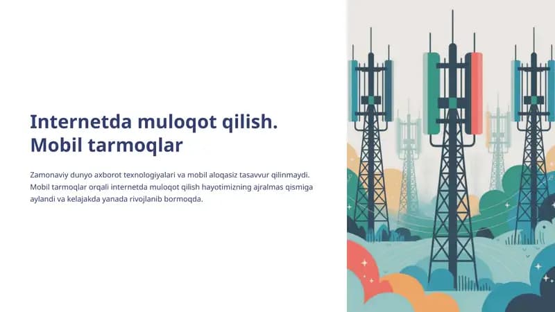 Internetda muloqot qilish. Mobil tarmoqlar
