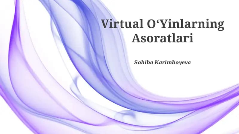 Virtual OʻYinlarning Asoratlari