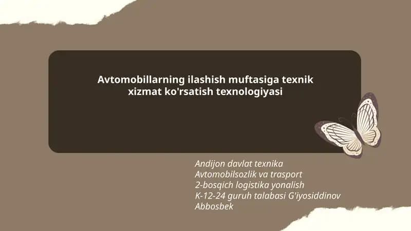 Avtomobillarning ilashish muftasiga texnik xizmat ko'rsatish texnologiyasi