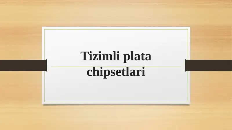 Tizimli plata chipsetlari