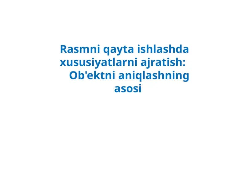 Kirish tasvirlarini qayta ishlash