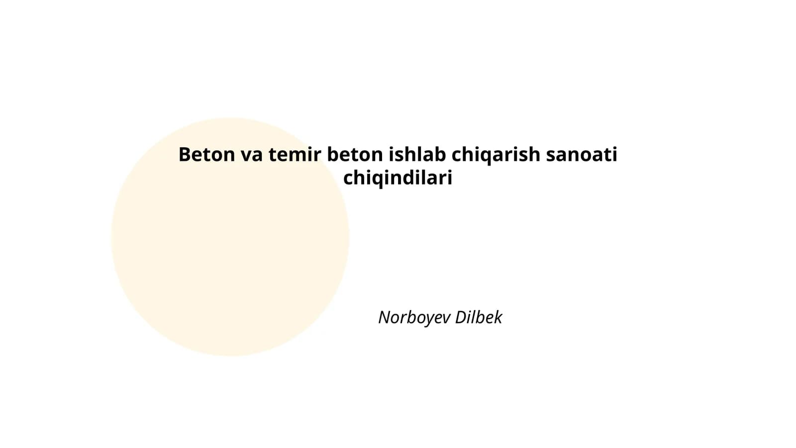 Beton va temir beton ishlab chiqarish sanoati chiqindilari
