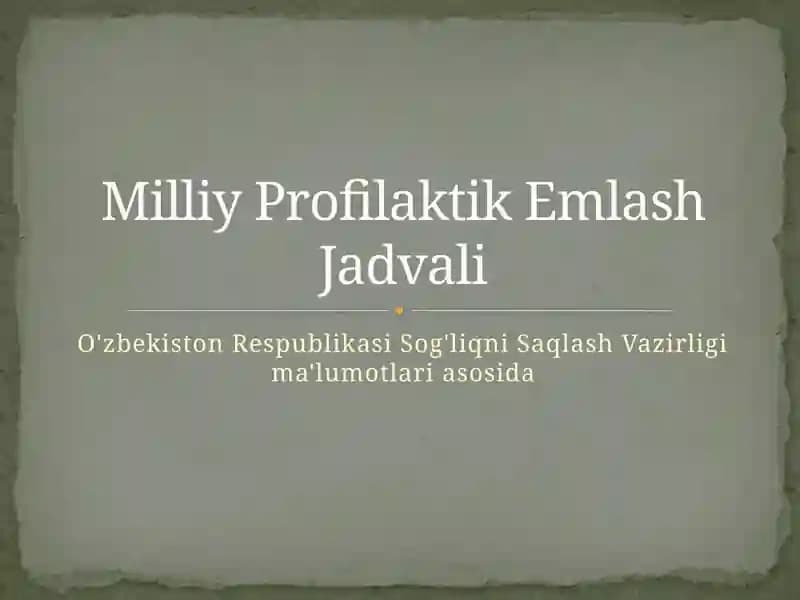 Milliy Profilaktik Emlash Jadvali