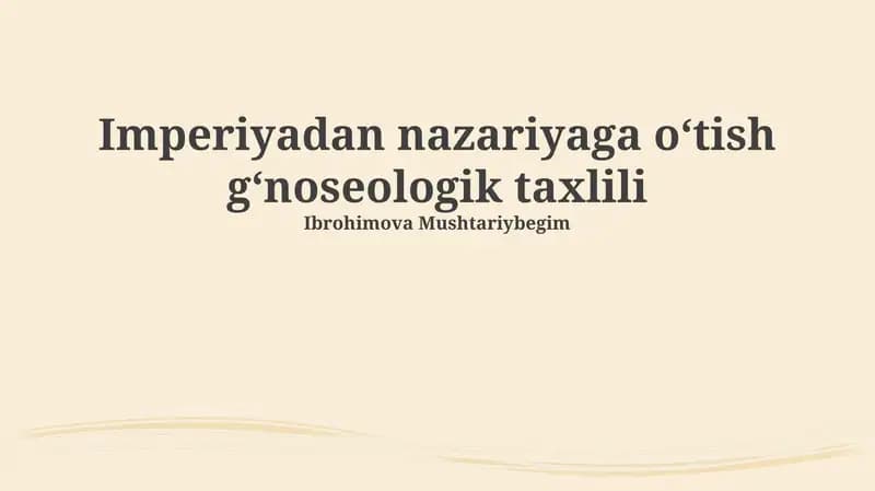 Quvvat va bilim munosabatlari