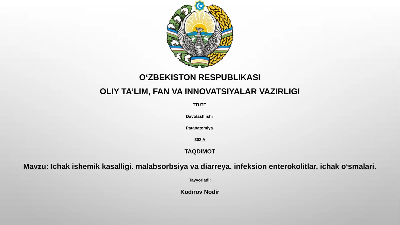 Davolash ishi