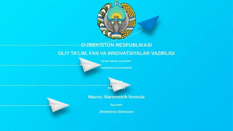 Barometrik formula