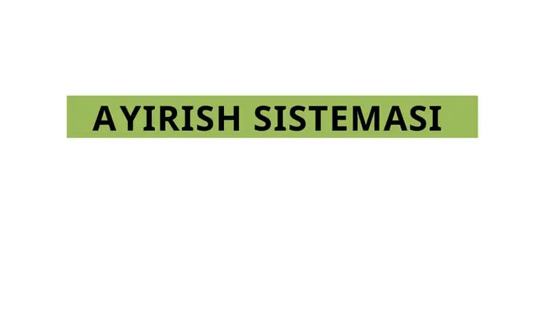 AYIRISH SISTEMASI