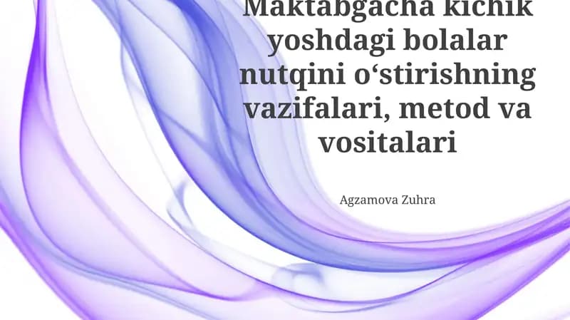 Nutqni Rivojlantirish