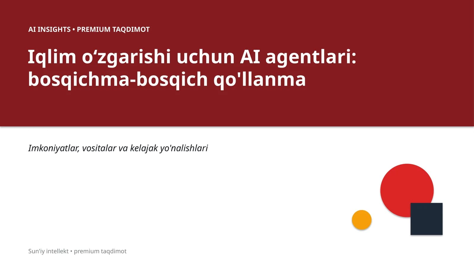Sun'iy intellekt • premium taqdimot
