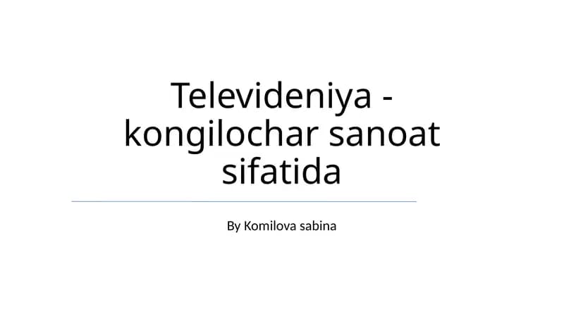 Televideniya -kongilochar sanoat sifatida