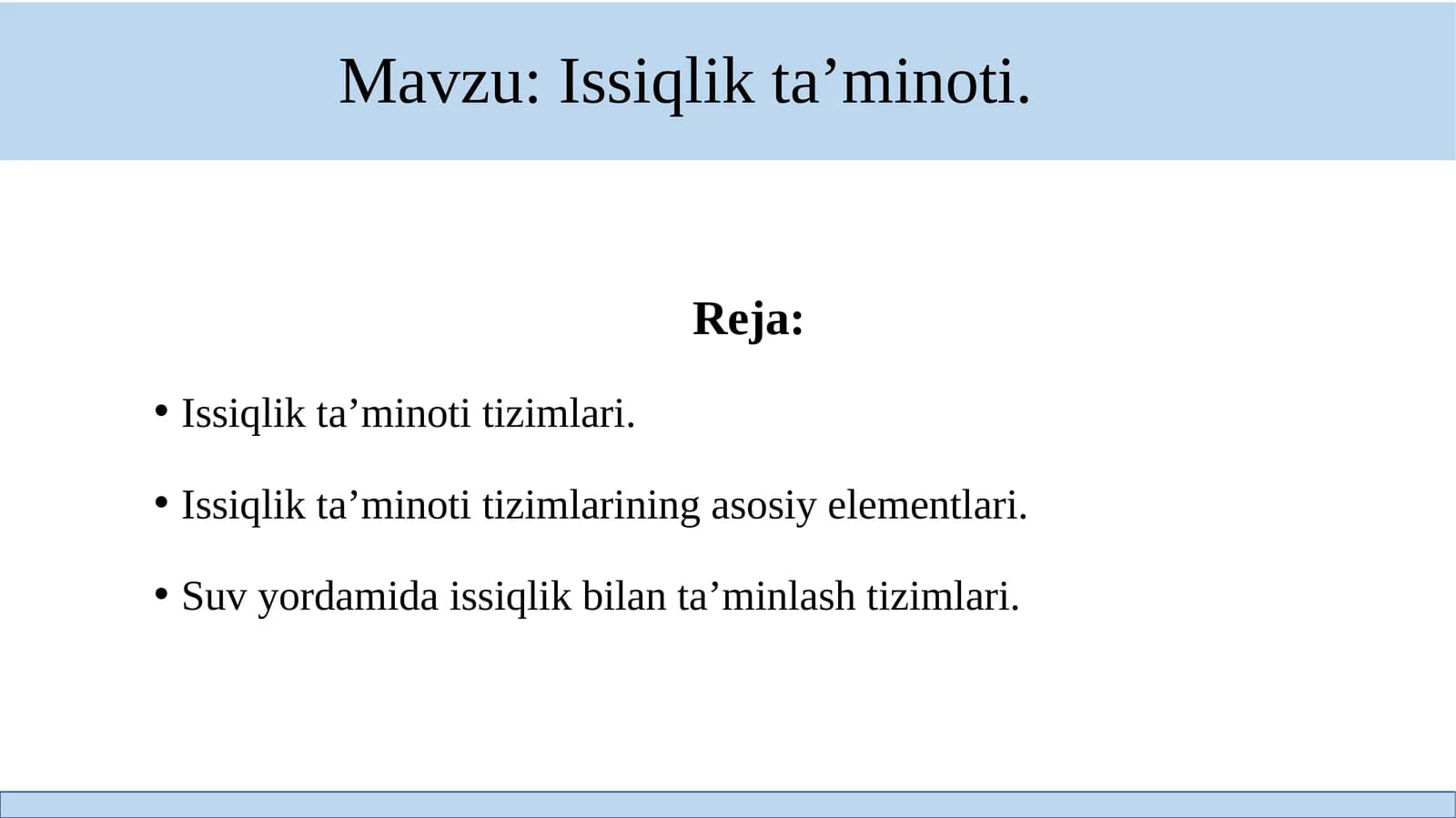 Issiqlik ta'minoti