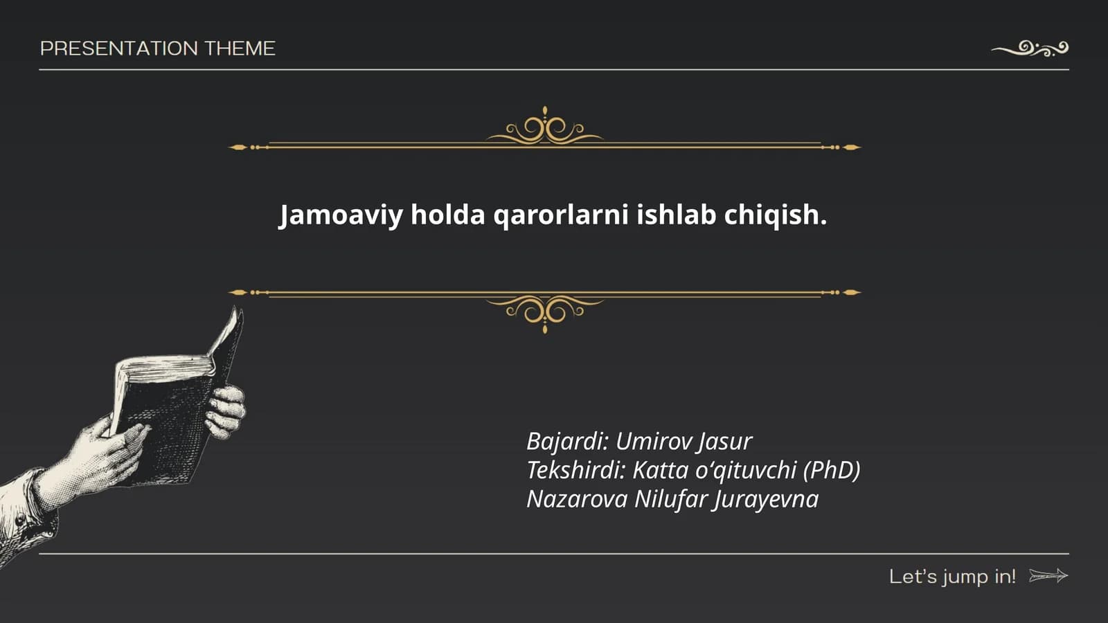 Jamoaviy holda qarorlarni ishlab chiqish