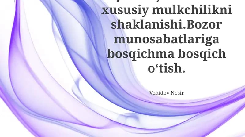 Iqtisodiy Islohotlar