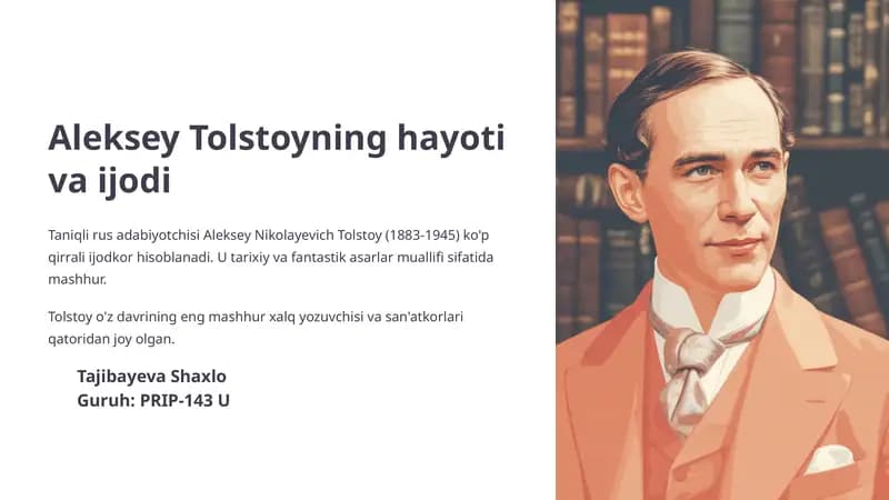 Aleksey Tolstoyning hayoti va ijodi